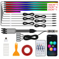 Car Ambient Lights 10 in 1 Footwell Universal RGB Atmosphere Lamps USB APP Remote Cigar Lighter for Tesla Model 3 Y S X